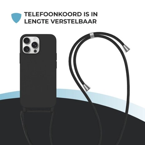 ShieldCase® ShieldCase iPhone 14 Pro Max hoesje met telefoonkoord (zwart)