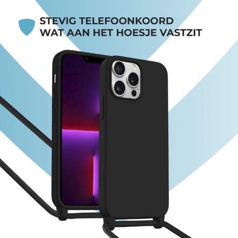 ShieldCase® ShieldCase iPhone 15 Pro hoesje met telefoonkoord (zwart) ShieldCase® ShieldCase iPhone 15 Pro hoesje met telefoonkoord (zwart)