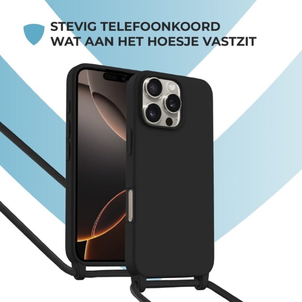 ShieldCase® ShieldCase iPhone 16 Pro Max hoesje met telefoonkoord (zwart) ShieldCase® ShieldCase iPhone 16 Pro Max hoesje met telefoonkoord (zwart)