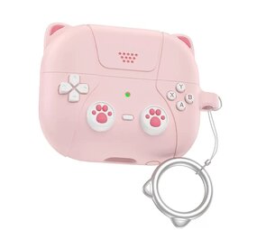 Coverzs Samsung Galaxy Buds 3 / 3 Pro siliconen hoesje 'cute cat' (roze)