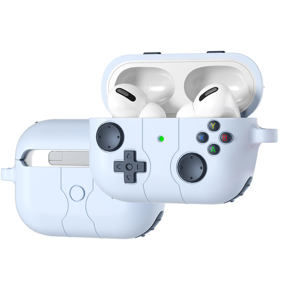 Coverzs Coverzs AirPods Pro / Pro 2 siliconen hoesje 'Gamer' (blauw)