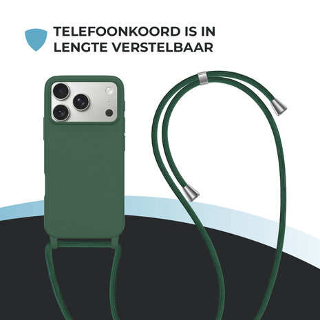 ShieldCase® ShieldCase iPhone 17 Pro Max hoesje met telefoonkoord (donkergroen) ShieldCase® ShieldCase iPhone 17 Pro Max hoesje met telefoonkoord (donkergroen)