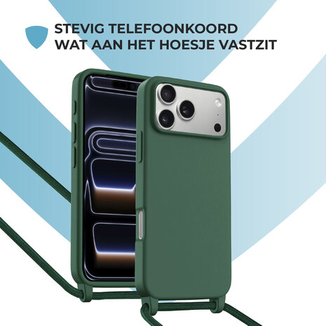 ShieldCase® ShieldCase iPhone 17 Pro hoesje met telefoonkoord (donkergroen) ShieldCase® ShieldCase iPhone 17 Pro hoesje met telefoonkoord (donkergroen)