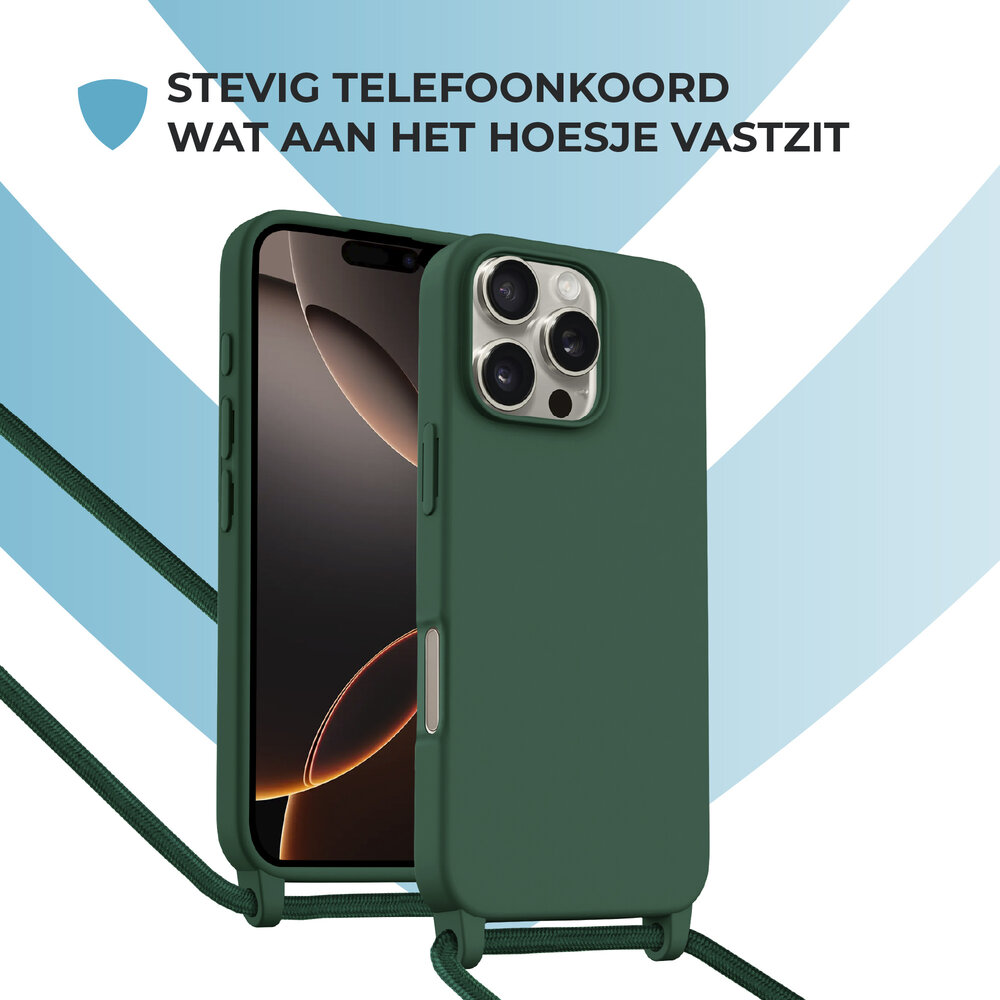 ShieldCase® ShieldCase iPhone 16 Pro hoesje met telefoonkoord (donkergroen) ShieldCase® ShieldCase iPhone 16 Pro hoesje met telefoonkoord (donkergroen)