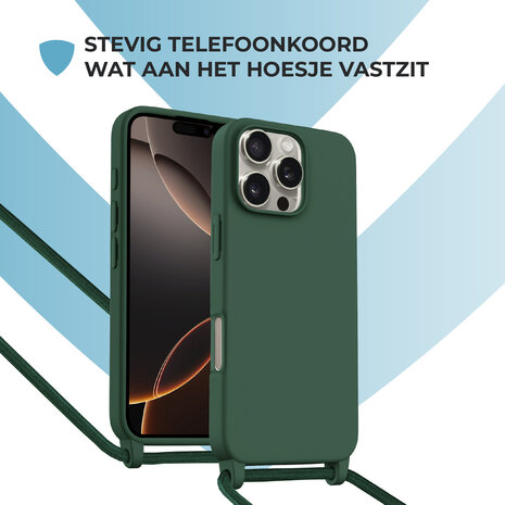 ShieldCase® ShieldCase iPhone 16 Pro hoesje met telefoonkoord (donkergroen) ShieldCase® ShieldCase iPhone 16 Pro hoesje met telefoonkoord (donkergroen)