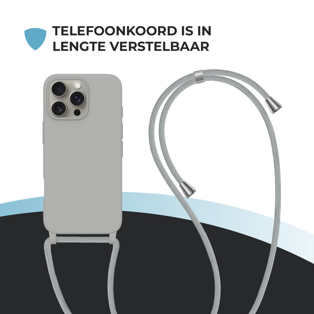 ShieldCase® ShieldCase iPhone 16 Pro Max hoesje met telefoonkoord (grijs) ShieldCase® ShieldCase iPhone 16 Pro Max hoesje met telefoonkoord (grijs)