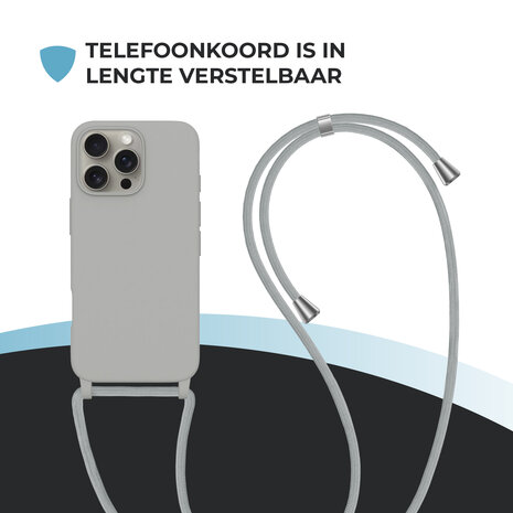 ShieldCase® ShieldCase iPhone 16 Pro Max hoesje met telefoonkoord (grijs) ShieldCase® ShieldCase iPhone 16 Pro Max hoesje met telefoonkoord (grijs)