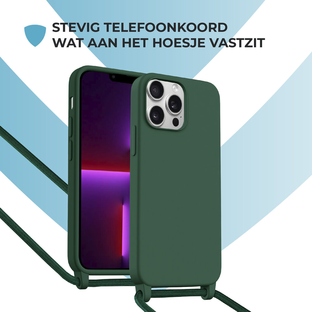 ShieldCase® ShieldCase iPhone 15 Pro hoesje met telefoonkoord (donkergroen) ShieldCase® ShieldCase iPhone 15 Pro hoesje met telefoonkoord (donkergroen)