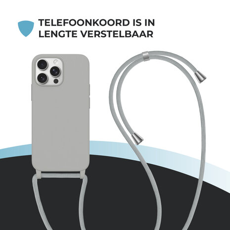 ShieldCase® ShieldCase iPhone 15 Pro hoesje met telefoonkoord (grijs) ShieldCase® ShieldCase iPhone 15 Pro hoesje met telefoonkoord (grijs)