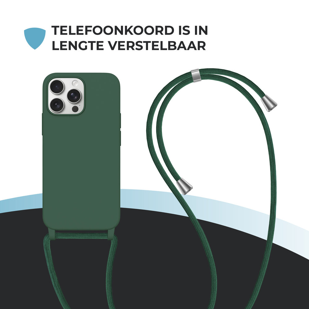 ShieldCase® ShieldCase iPhone 14 Pro hoesje met telefoonkoord (donkergroen) ShieldCase® ShieldCase iPhone 14 Pro hoesje met telefoonkoord (donkergroen)