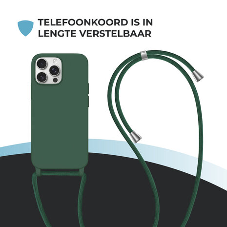 ShieldCase® ShieldCase iPhone 14 Pro hoesje met telefoonkoord (donkergroen) ShieldCase® ShieldCase iPhone 14 Pro hoesje met telefoonkoord (donkergroen)