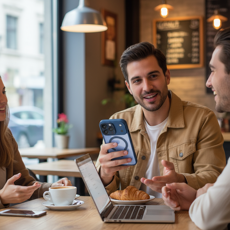 Coverzs Coverzs iPhone 17 Pro matte MagSafe case met camera cover (donkerblauw) Coverzs Coverzs iPhone 17 Pro matte MagSafe case met camera cover (donkerblauw)