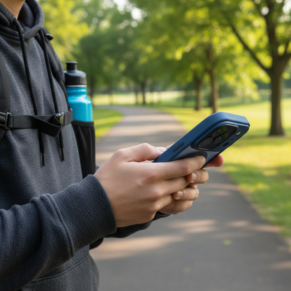 Coverzs Coverzs iPhone 17 Pro matte MagSafe case met camera cover (donkerblauw) Coverzs Coverzs iPhone 17 Pro matte MagSafe case met camera cover (donkerblauw)