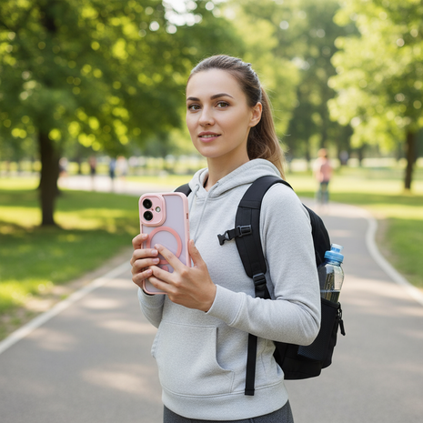 Coverzs Coverzs iPhone 17 matte MagSafe case met camera cover (roze) Coverzs Coverzs iPhone 17 matte MagSafe case met camera cover (roze)