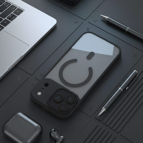 Coverzs Coverzs iPhone 17 Pro matte MagSafe case met camera cover (zwart) Coverzs Coverzs iPhone 17 Pro matte MagSafe case met camera cover (zwart)