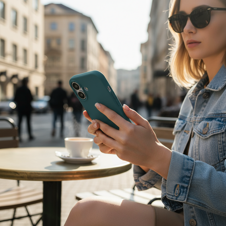 ShieldCase® ShieldCase iPhone 17 siliconen hoesje (donkergroen)