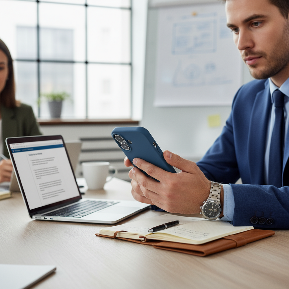 ShieldCase® ShieldCase iPhone 17 siliconen hoesje (donkerblauw)