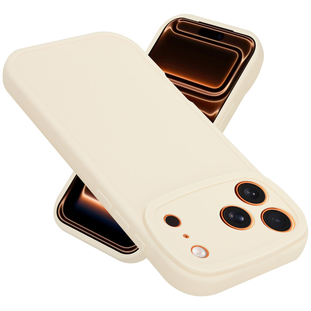 Ceezs Ceezs iPhone 17 Pro Max siliconen TPU hoesje (antiek wit)