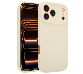 Ceezs iPhone 17 Pro Max siliconen TPU hoesje (antiek wit)