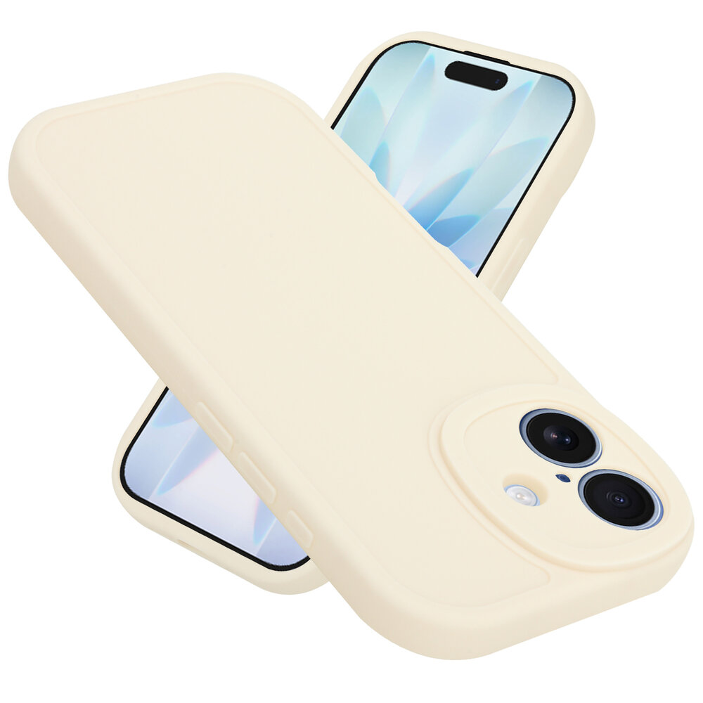 Ceezs Ceezs iPhone 17 siliconen TPU hoesje (antiek wit)