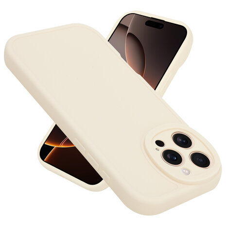 Ceezs Ceezs iPhone 16 Pro Max siliconen TPU hoesje (antiek wit)