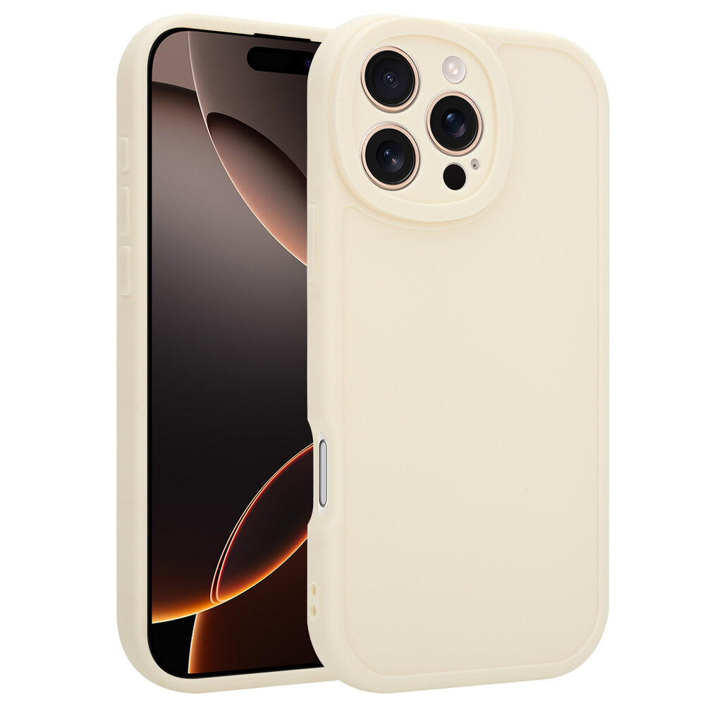 Ceezs Ceezs iPhone 16 Pro Max siliconen TPU hoesje (antiek wit)