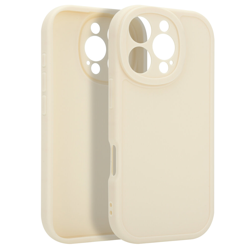 Ceezs Ceezs iPhone 16 Pro siliconen TPU hoesje (antiek wit)