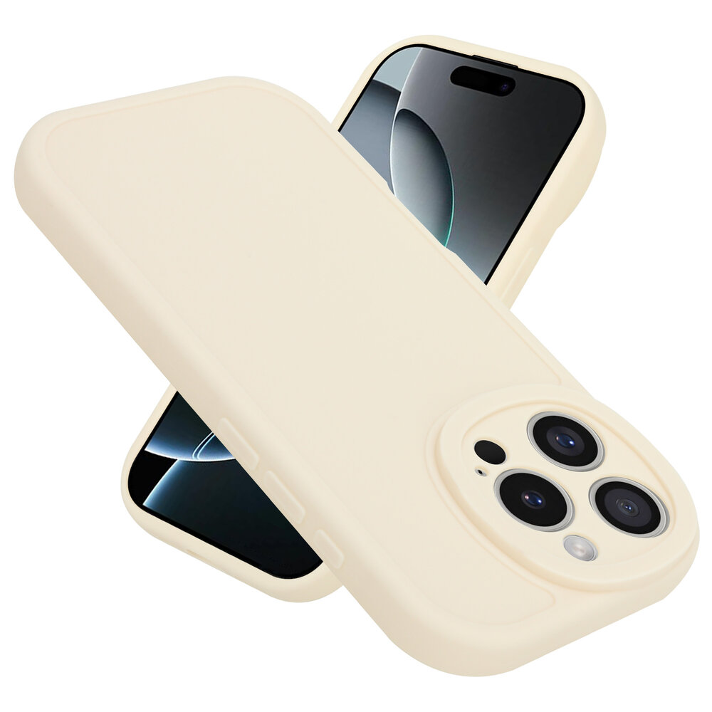 Ceezs Ceezs iPhone 16 Pro siliconen TPU hoesje (antiek wit)