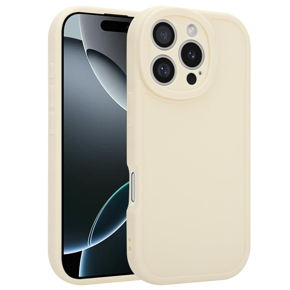 Ceezs Ceezs iPhone 16 Pro siliconen TPU hoesje (antiek wit)