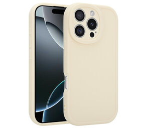 Ceezs iPhone 16 Pro siliconen TPU hoesje (antiek wit)
