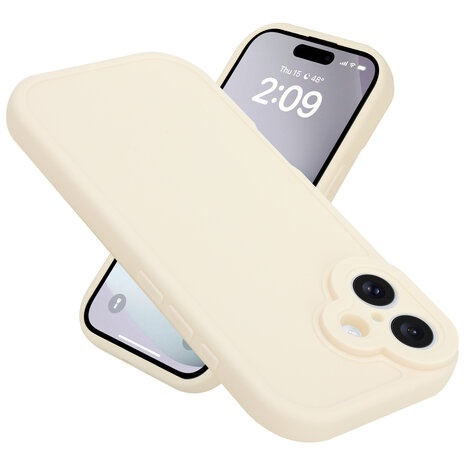 Ceezs Ceezs iPhone 16 siliconen TPU hoesje (antiek wit)