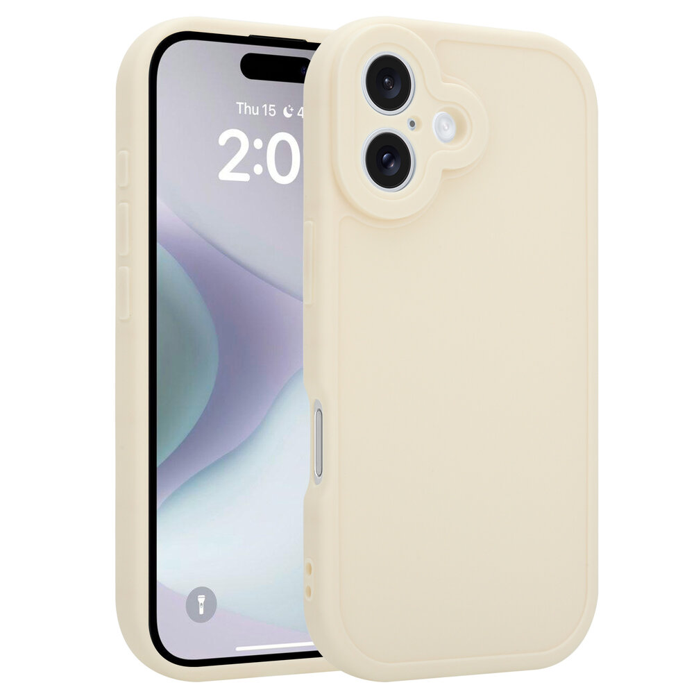 Ceezs Ceezs iPhone 16 siliconen TPU hoesje (antiek wit)