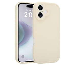 Ceezs iPhone 16 siliconen TPU hoesje (antiek wit)