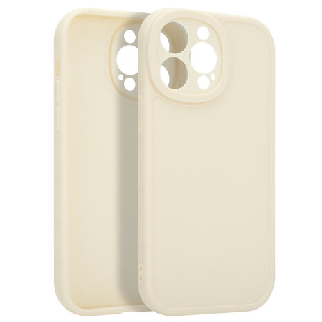 Ceezs Ceezs iPhone 15 Pro Max siliconen TPU hoesje (antiek wit)