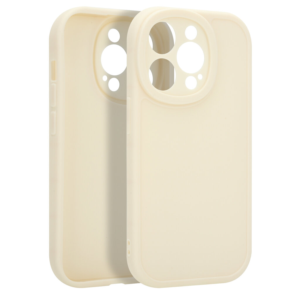 Ceezs Ceezs iPhone 15 Pro siliconen TPU hoesje (antiek wit)