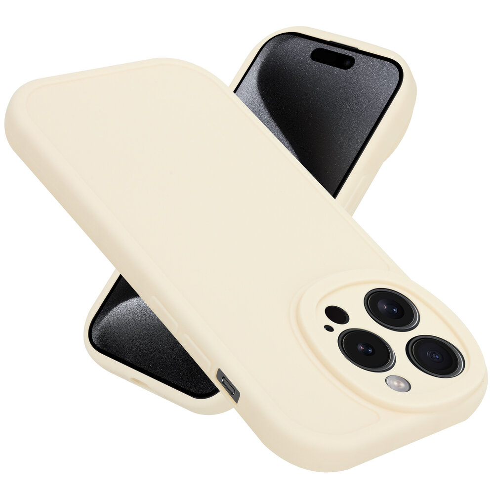 Ceezs Ceezs iPhone 15 Pro siliconen TPU hoesje (antiek wit)