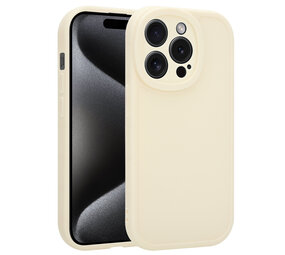Ceezs iPhone 15 Pro siliconen TPU hoesje (antiek wit)