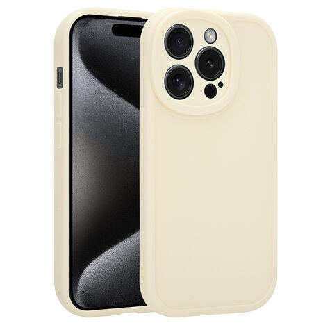 Ceezs Ceezs iPhone 15 Pro siliconen TPU hoesje (antiek wit)