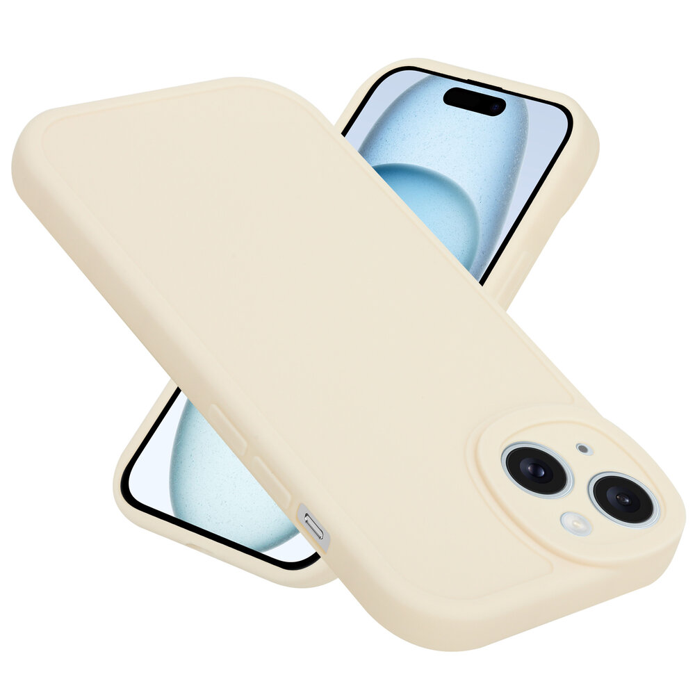 Ceezs Ceezs iPhone 15 siliconen TPU hoesje (antiek wit)