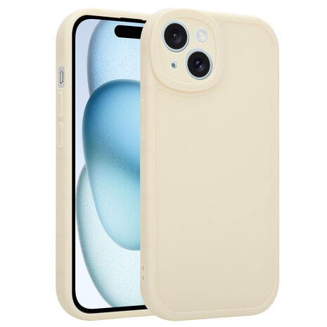Ceezs Ceezs iPhone 15 siliconen TPU hoesje (antiek wit)