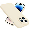Ceezs Ceezs iPhone 14 Pro siliconen TPU hoesje (antiek wit)