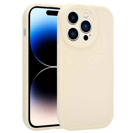 Ceezs Ceezs iPhone 14 Pro siliconen TPU hoesje (antiek wit)