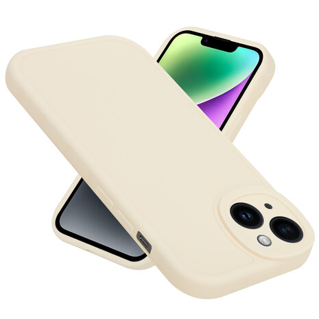 Ceezs Ceezs iPhone 14 siliconen TPU hoesje (antiek wit)