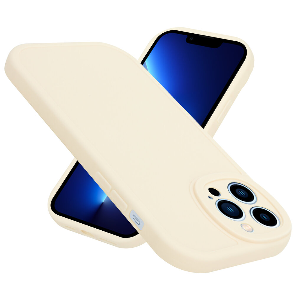 Ceezs Ceezs iPhone 13 Pro Max siliconen TPU hoesje (antiek wit)