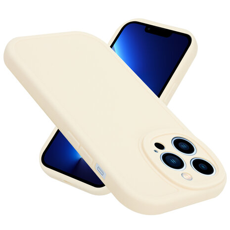 Ceezs Ceezs iPhone 13 Pro siliconen TPU hoesje (antiek wit)