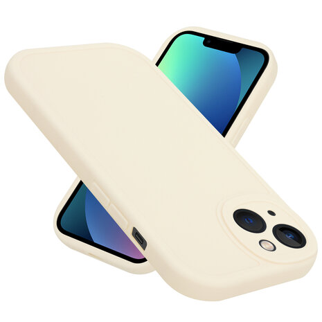 Ceezs Ceezs iPhone 13 siliconen TPU hoesje (antiek wit)