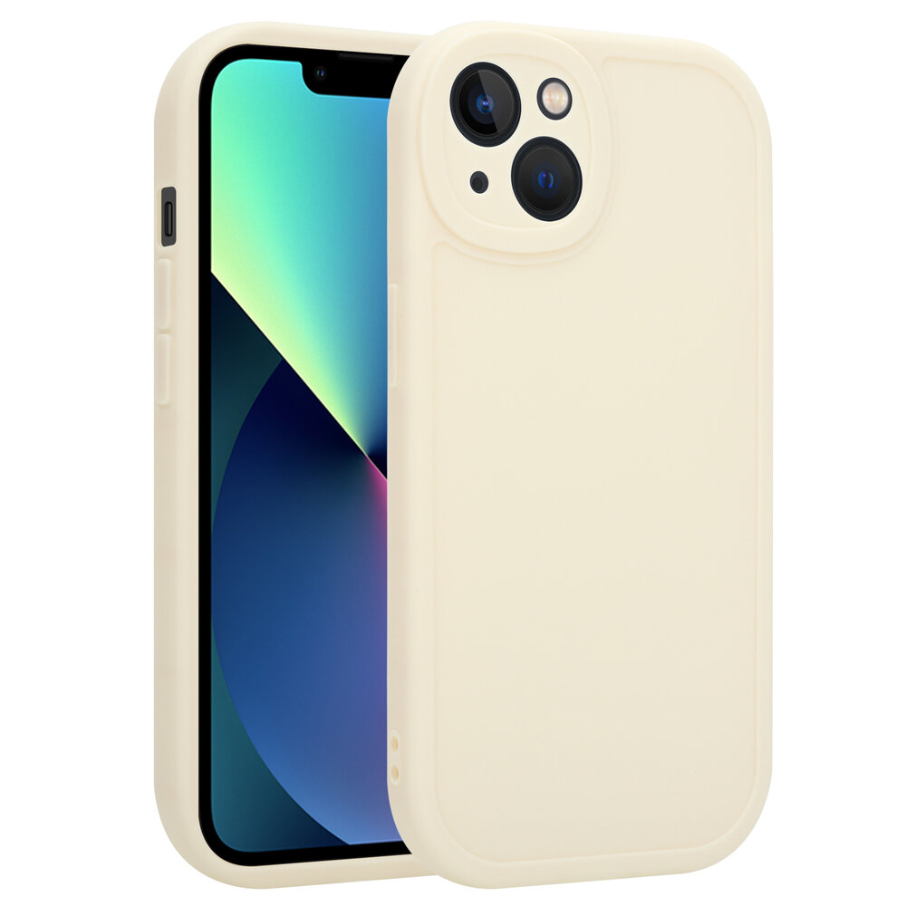 Ceezs Ceezs iPhone 13 siliconen TPU hoesje (antiek wit)