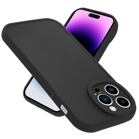 Ceezs Ceezs iPhone 14 Pro Max siliconen TPU hoesje (zwart)