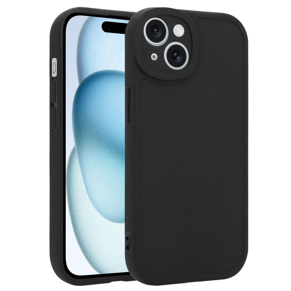 Ceezs Ceezs iPhone 15  siliconen TPU hoesje (zwart)