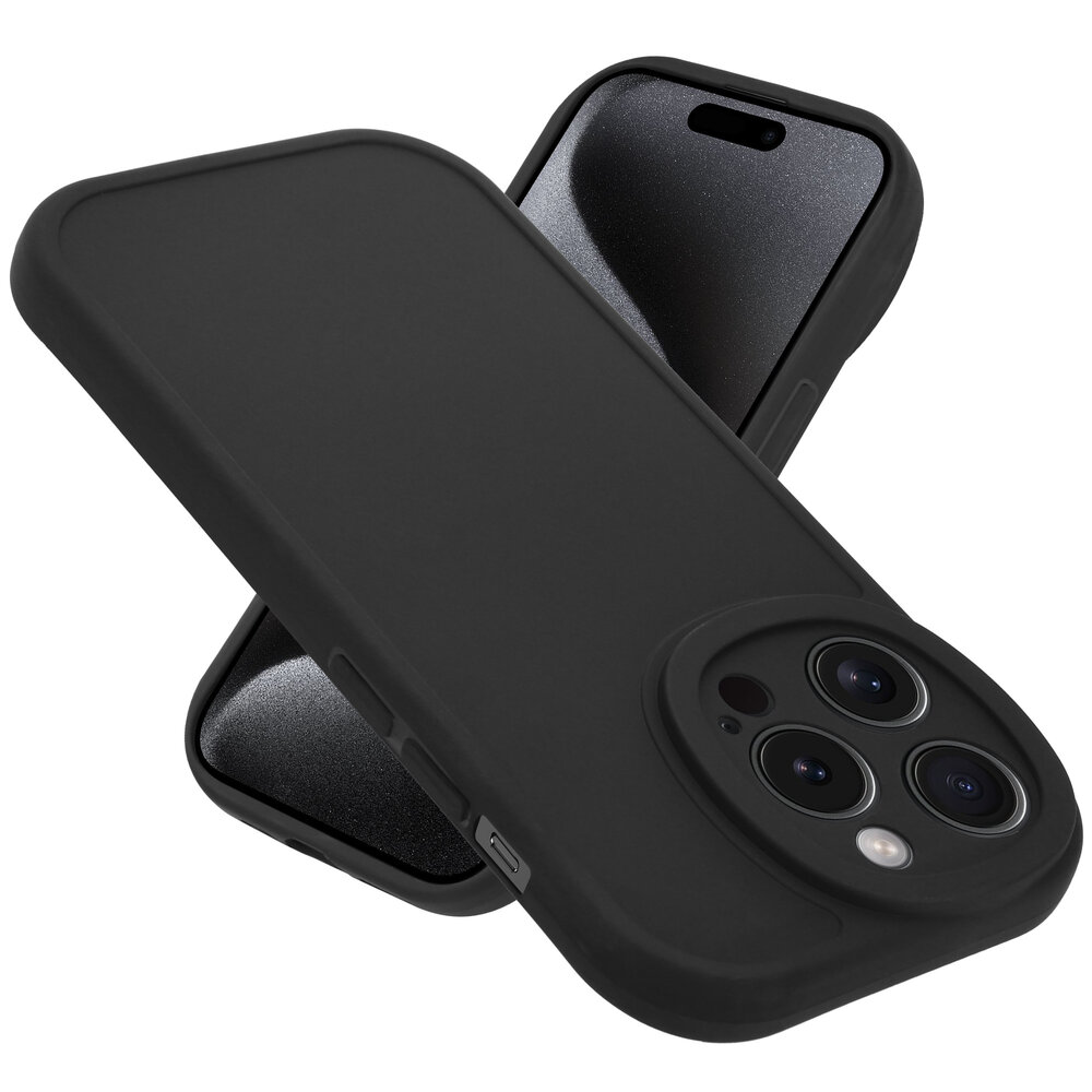 Ceezs Ceezs iPhone 15 Pro siliconen TPU hoesje (zwart)